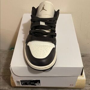 Jordan Kids' Black and White Low-Top Sneakers